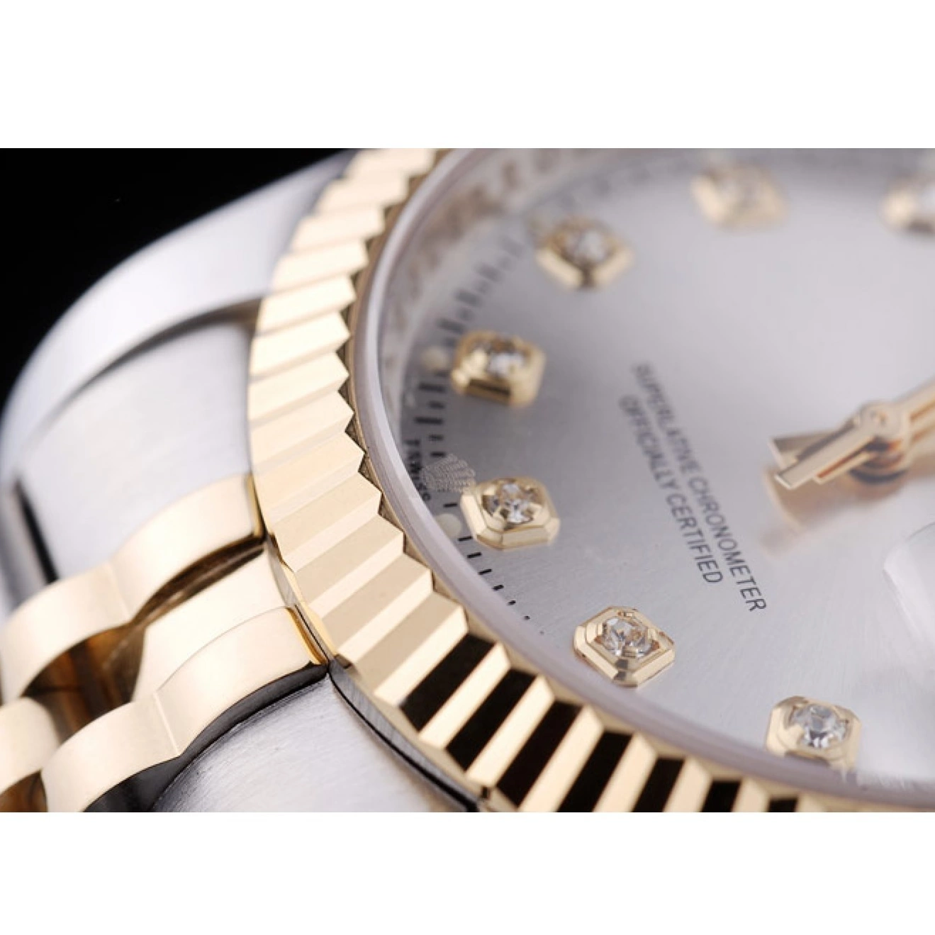 MiroTime 0724 Rolex Datejust Silver Dial Diamonds Ribbed Bezel 7454